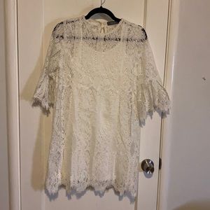 White lace mini dress
